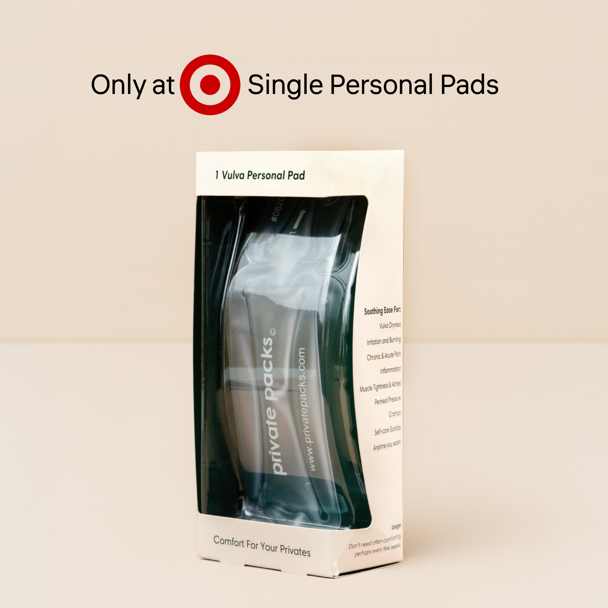Private Packs vulva personal pad packaging, available exclusively at Target.